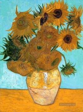  blumen - Stillleben vase mit zwölf Sonnenblumen Vincent van Gogh